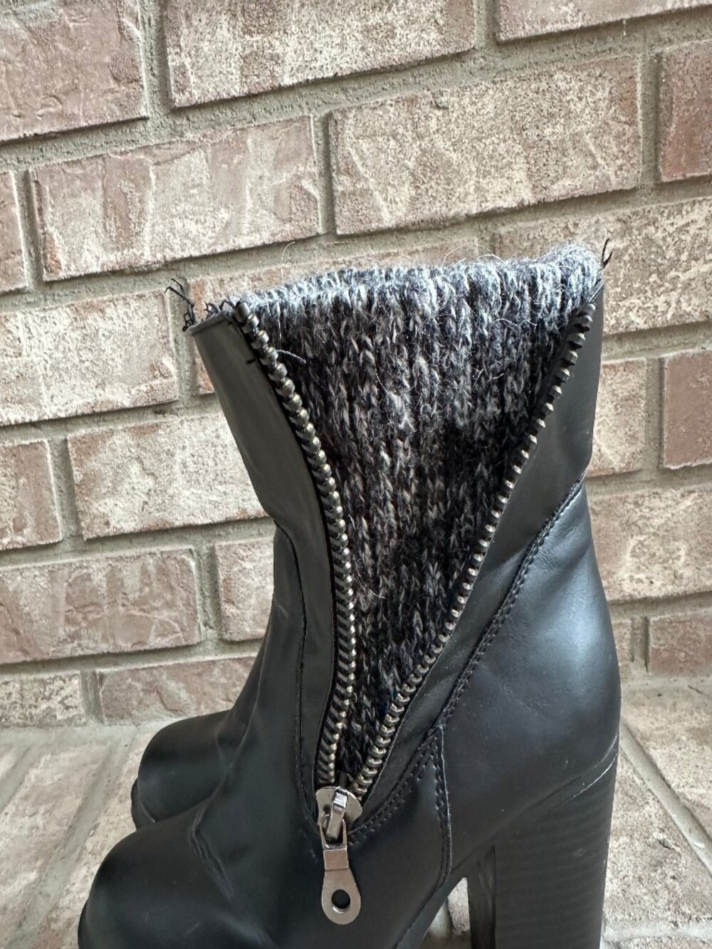 Freya Boots Black 3 1/2" Heeled Sweater Boot size 7